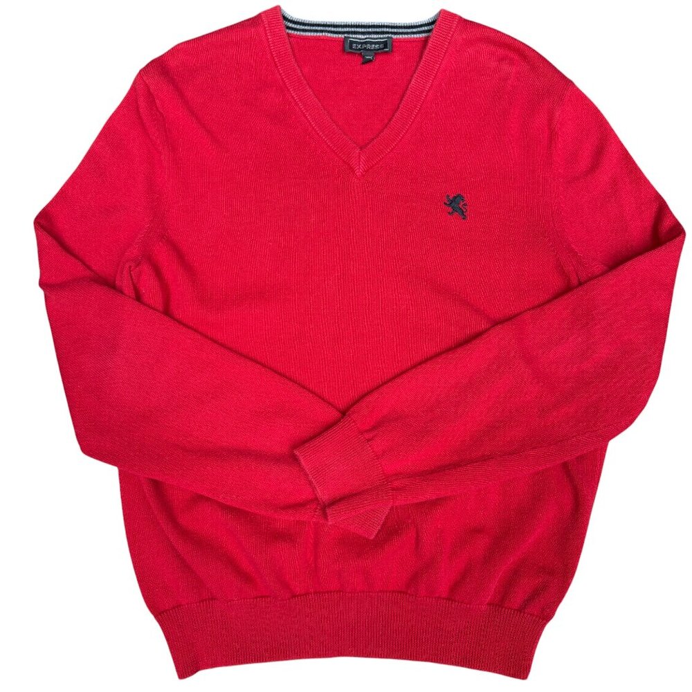 Men's‎ EXPRESS V Neck Red Sweater- Size Medium